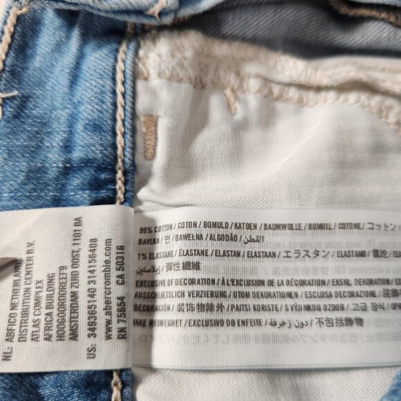 Hollister Womens Denim Jean Shorts Sz 3 W26 Blue Distressed Cutoff Y2K Casual - Picture 10 of 11